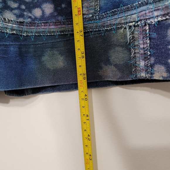 Vintage 🇨🇦 Made in Canada Simon Chang Jeans Blue Jean Denim Maxi Quilted Skirt - Picture 9 of 16